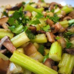 Jennie's Roasted Celery And Mushrooms