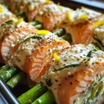 Asparagus & Lemon Basil Ricotta Stuffed Salmon Rolls