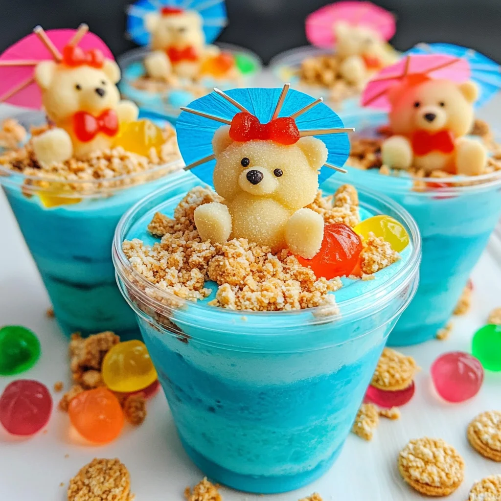 Beach Bear Pudding Cups