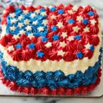 Buttercream Flag Cake (Simple 4th of July Party Dessert)