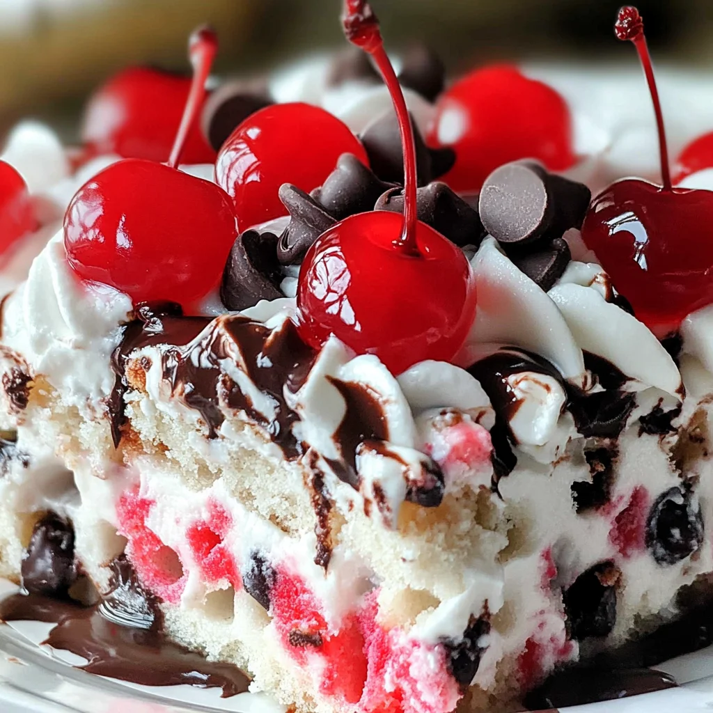 Cherry Chocolate Chip Poke Cake