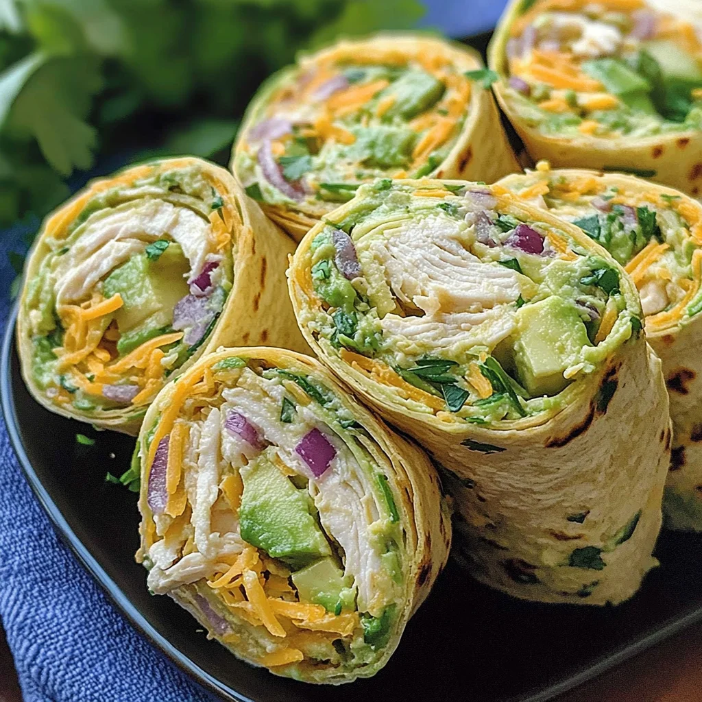 Chicken Avocado Salad Roll Ups