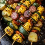 Cowboy Butter Kielbasa and Potato Skewers