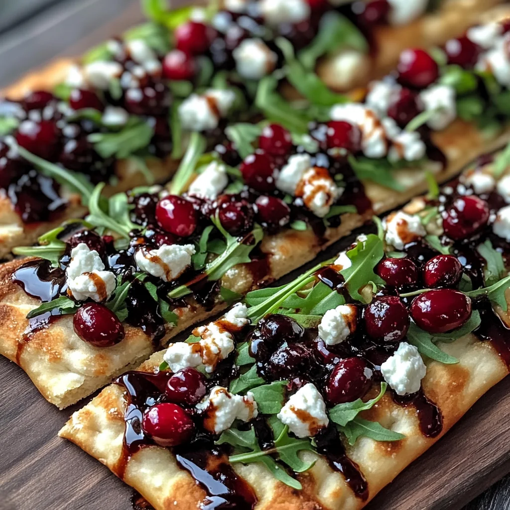 Easy Cranberry Balsamic Flatbread with Goat Cheese & Arugula Magic