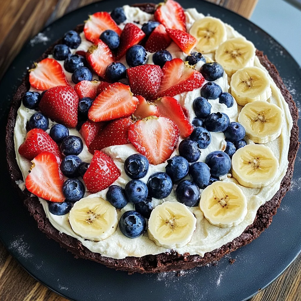 Fruity Brownie Dessert Pizza
