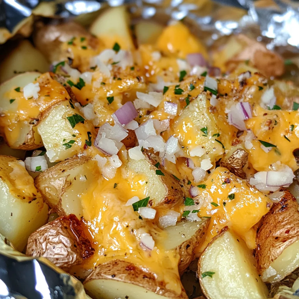 Grilled Cheesy Garlic Potatoes