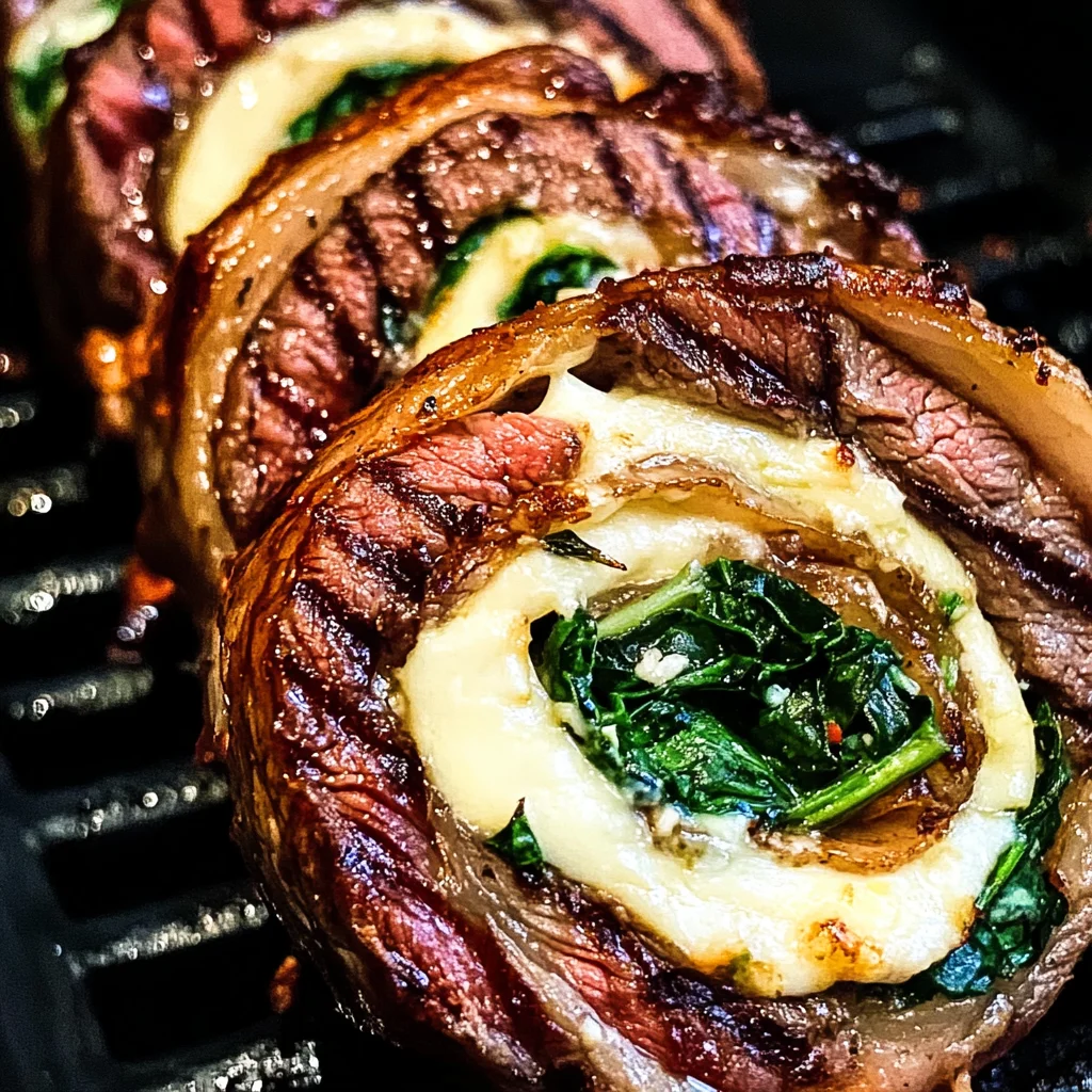 Grilled Flank Steak Pinwheels