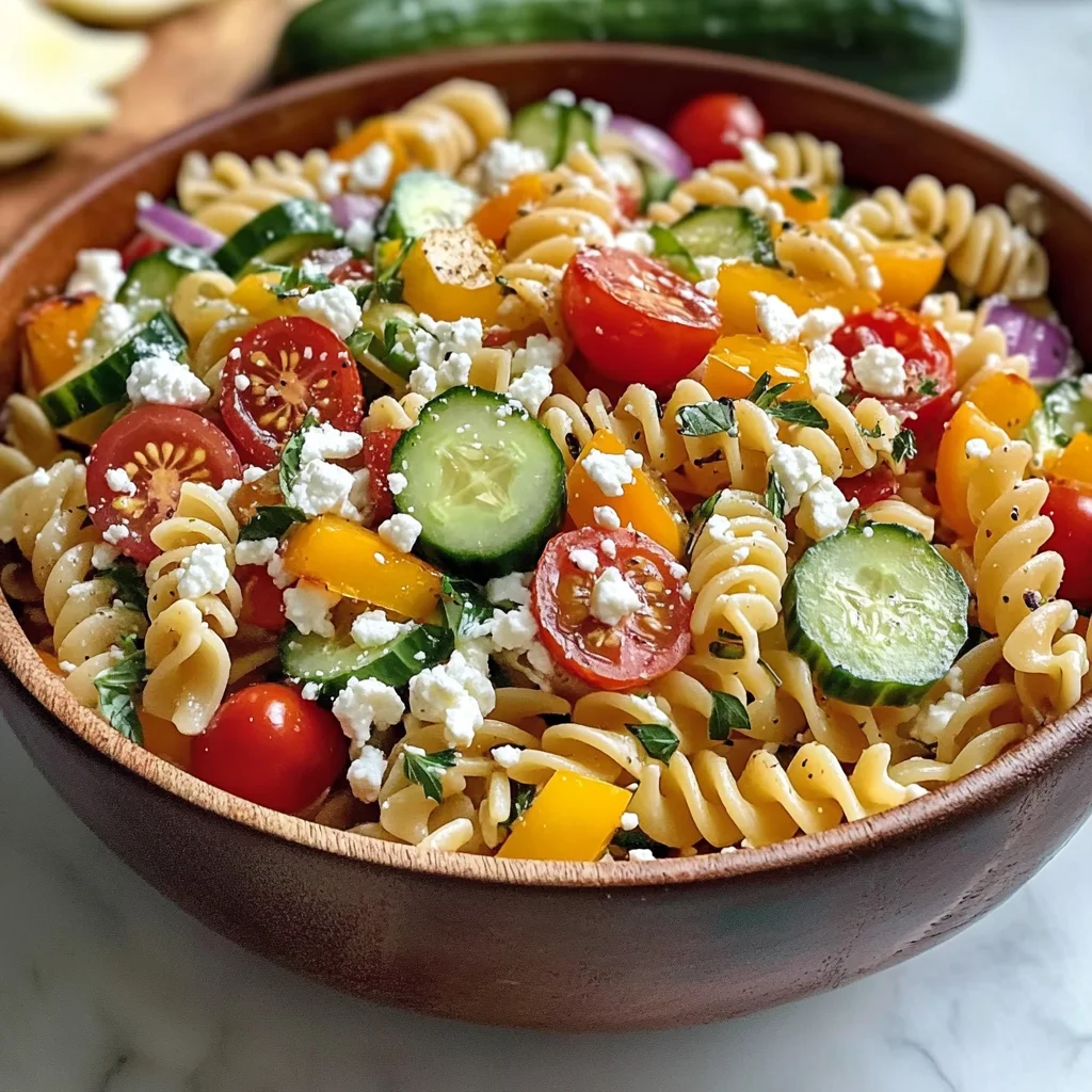 High Protein Greek Pasta Salad
