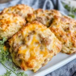 Keto Sausage Cheddar Biscuits