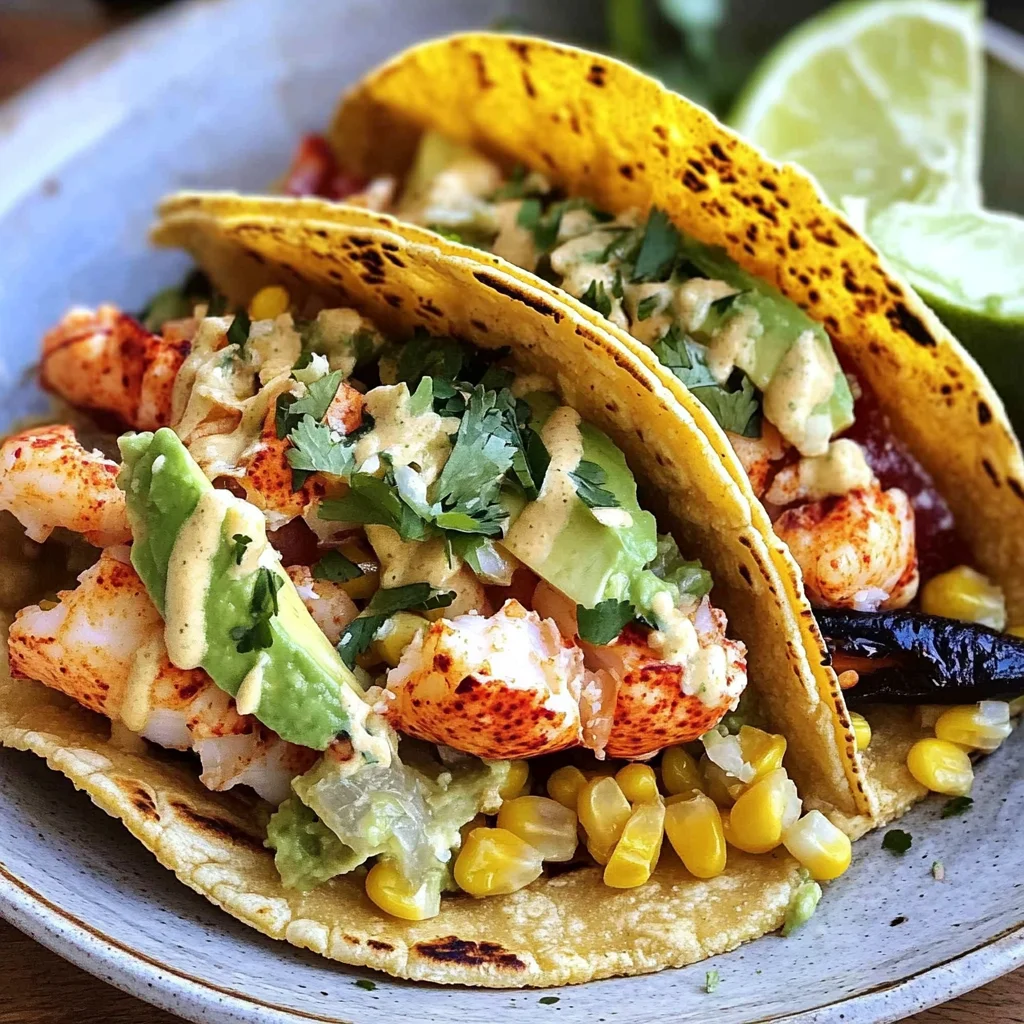 Lobster Tacos with Toasted Sweet Corn