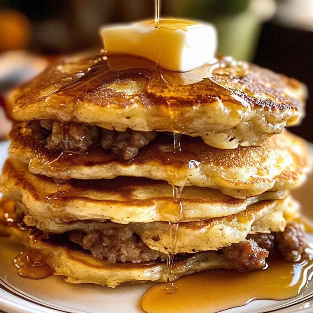 Maple Sausage Pancakes