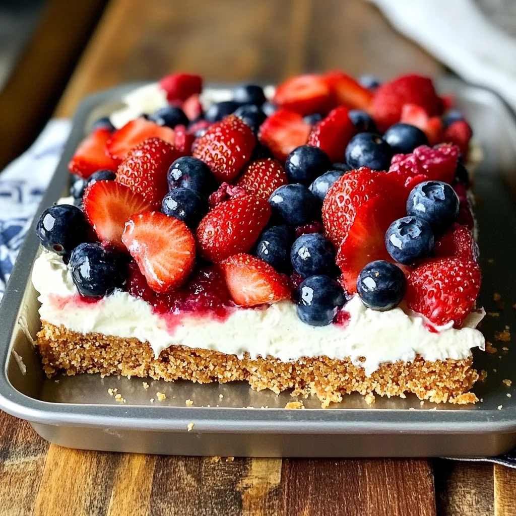 {No Bake} Berry Pretzel Dessert