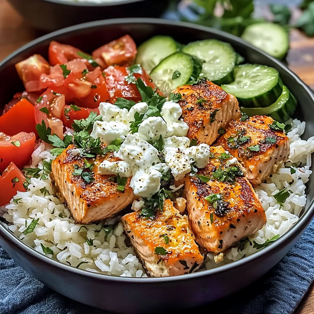 Quick Mediterranean Salmon Bowl - theamazingfood