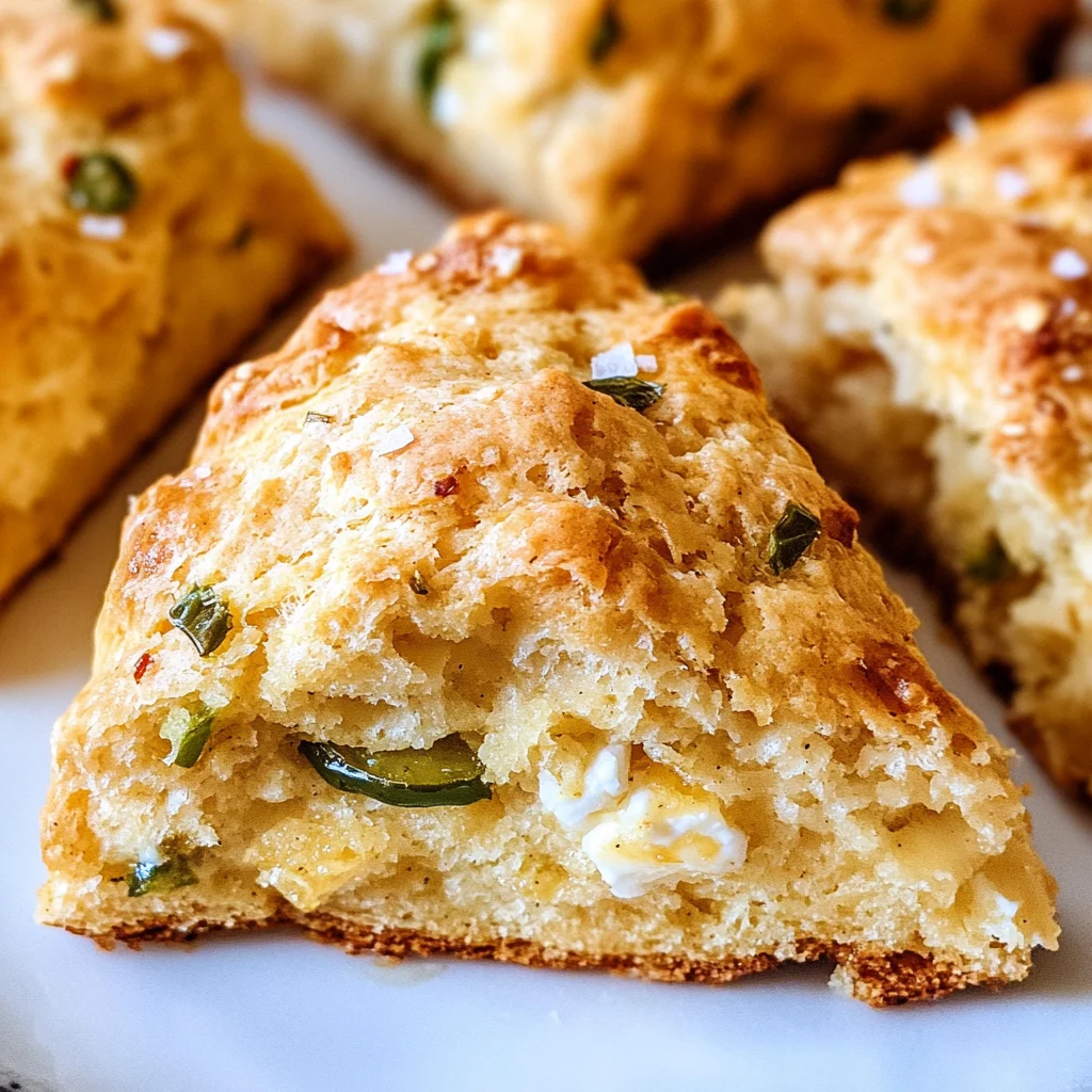 Shallot, Jalapeño, Goat Cheese, and Honey Scones