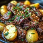 Slow Cooker Garlic Butter Beef with Potatoes