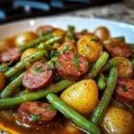 Slow Cooker Sausage and Green Beans