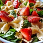 Strawberry Spinach Pasta Salad