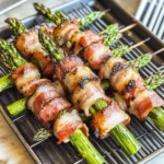 Turkey Bacon Wrapped Asparagus Kebabs