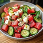 Watermelon Cucumber Feta Salad