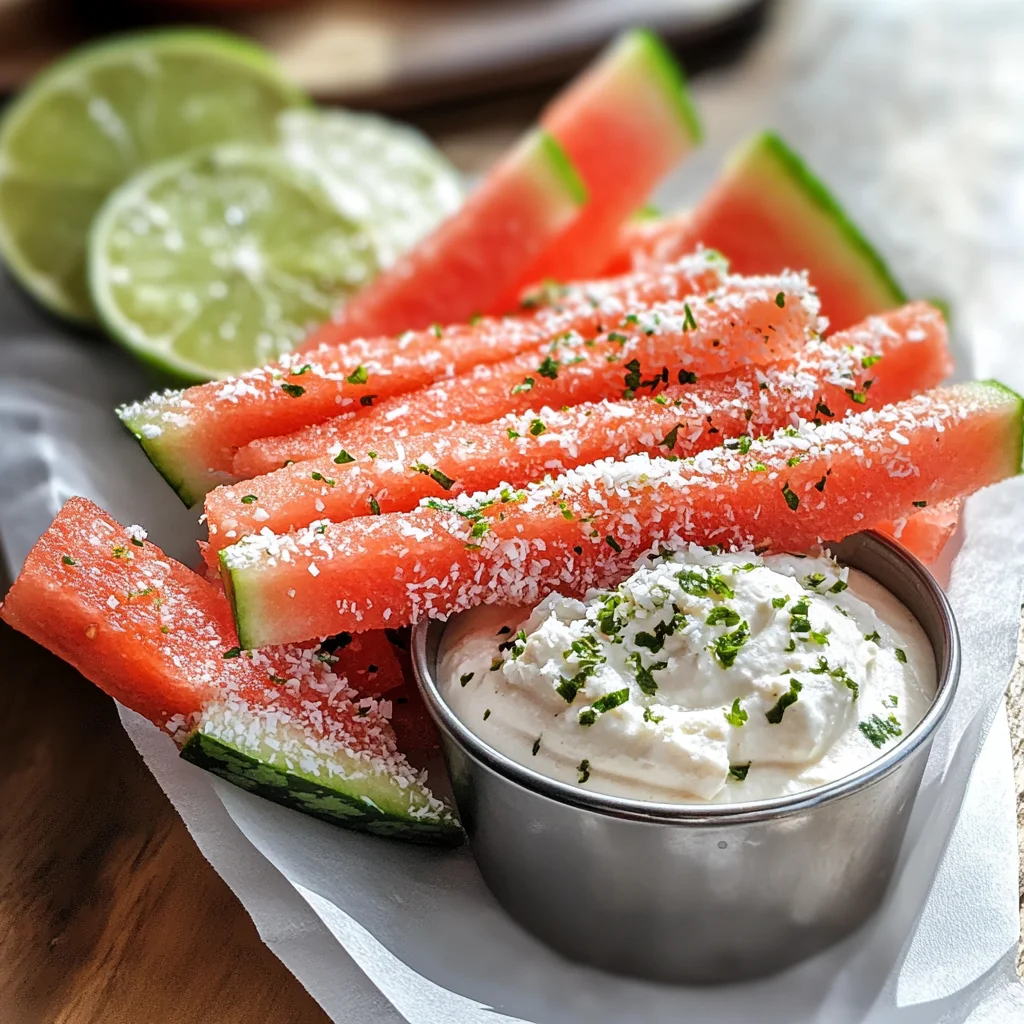 Watermelon Fries with Coconut Lime Dip