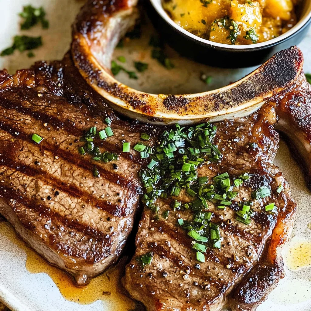 Grilled T-Bone Steaks with Cowboy Butter