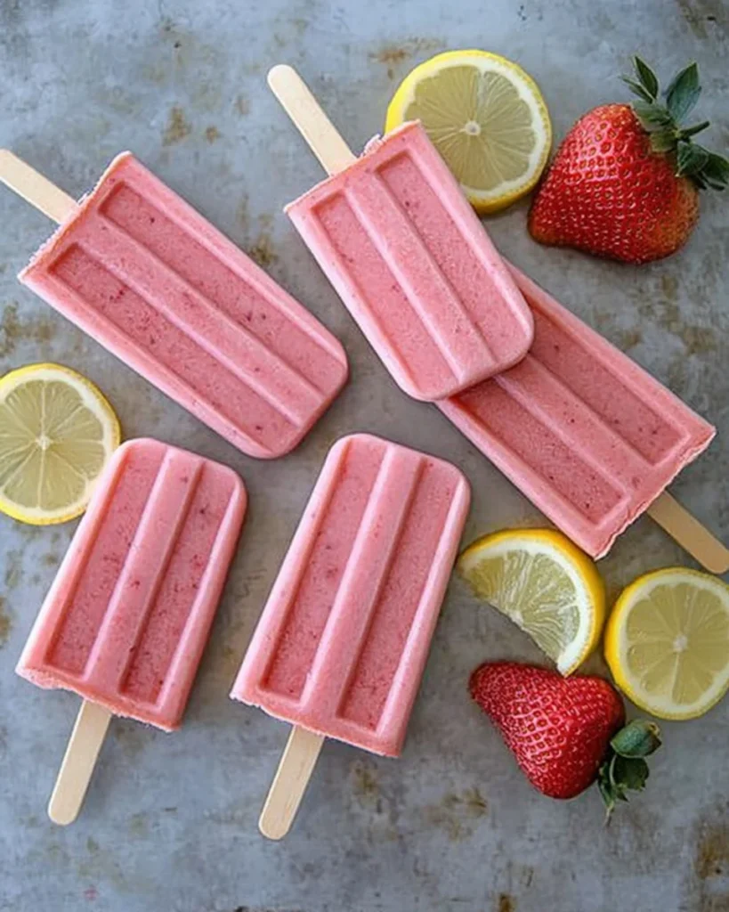 Keto Strawberry Lemonade Popsicles