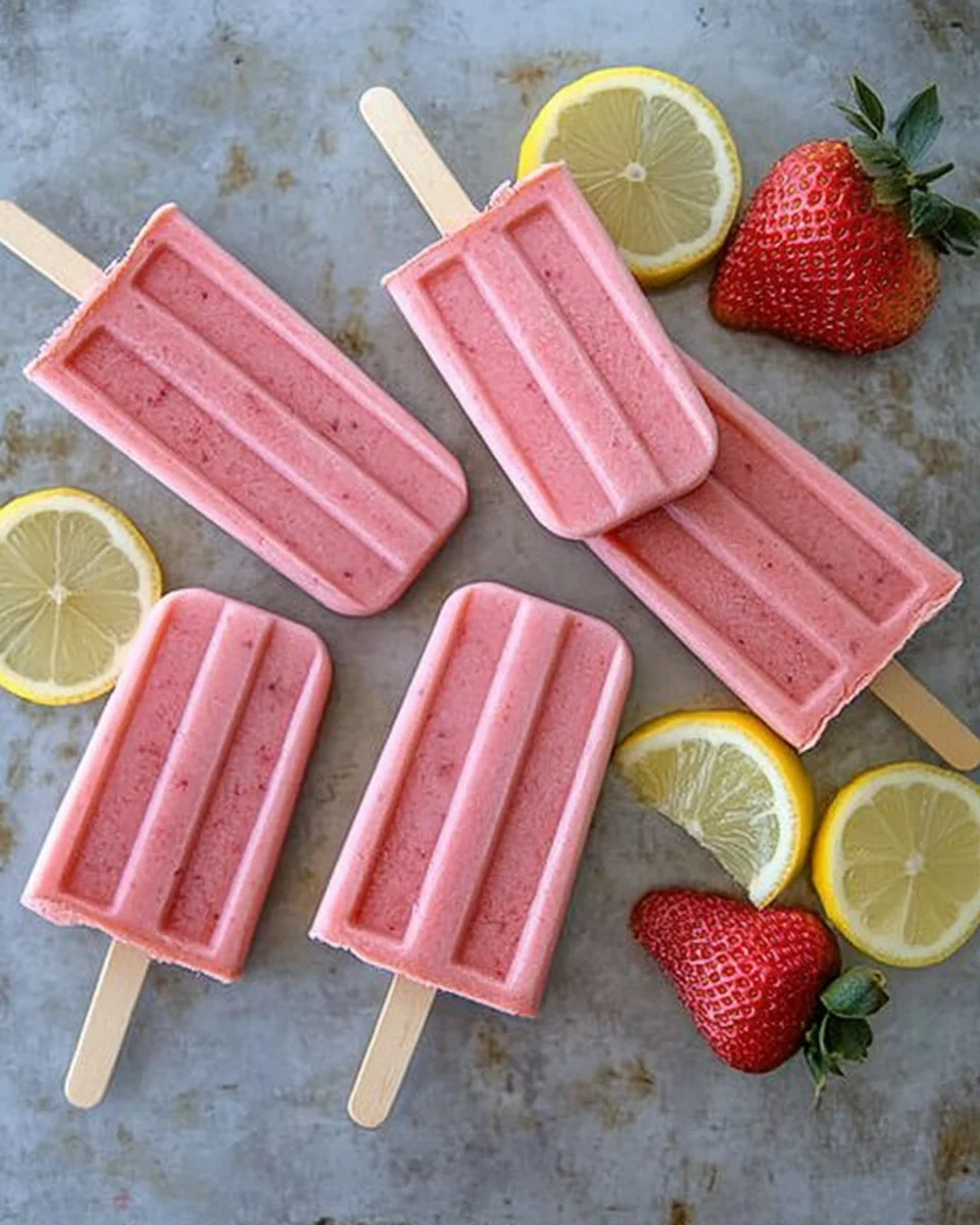 Keto Strawberry Lemonade Popsicles