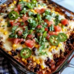 Mexican Casserole with Ground Beef and Corn Tortillas