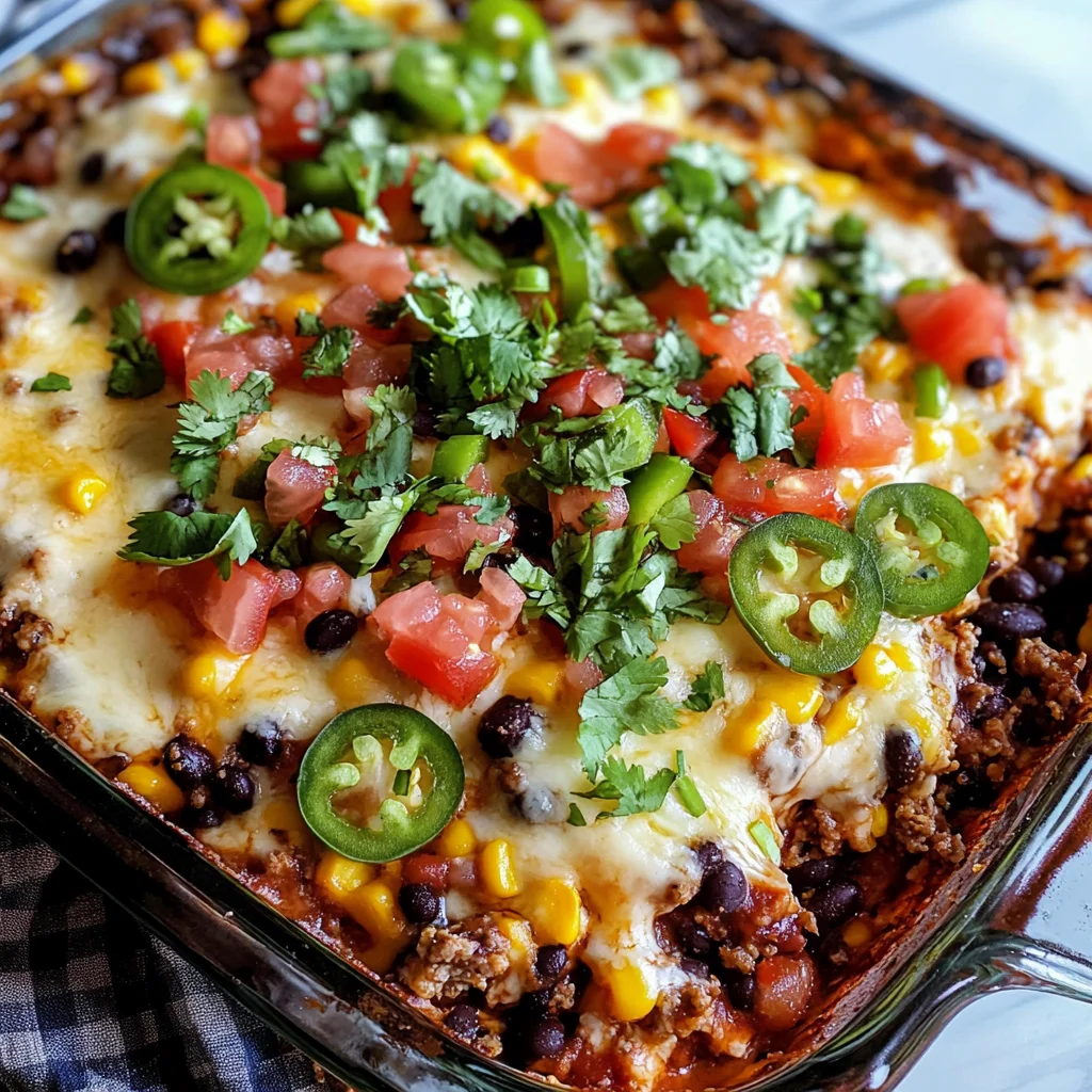 Mexican Casserole with Ground Beef and Corn Tortillas