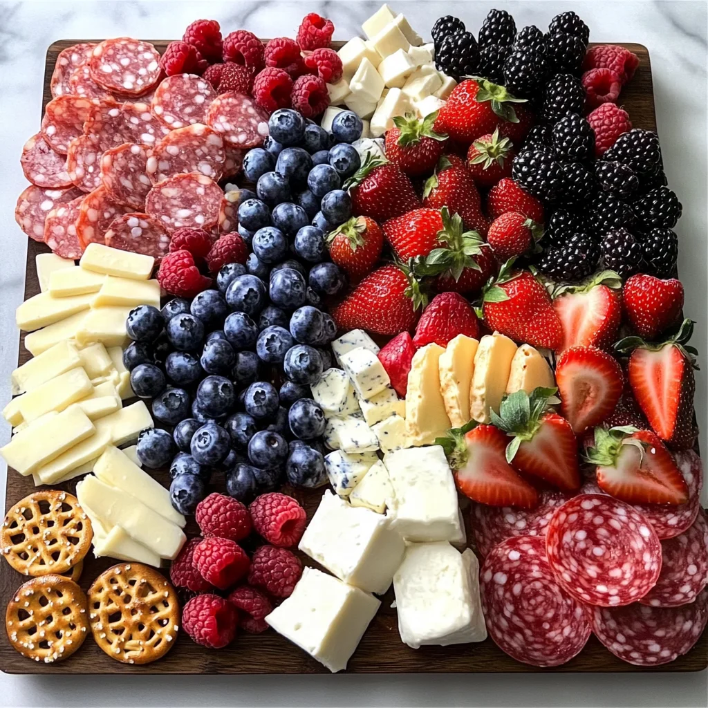 Red, White and Blue Charcuterie Board